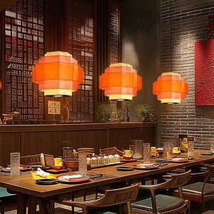 Lampes suspendues carrées E27 40cm 60cm de diamètre pour éclairage commercial de restaurant - Product Image 3