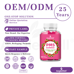 Complément alimentaire Aeglewell PMS Gummies pour soulager l'équilibre féminin, gummies PMS en vrac - Product Image 1