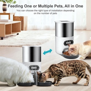 4,5 l pemberi makan kucing otomatis Wifi pemberi makanan hewan peliharaan mangkuk ganda kontrol aplikasi pengumpan makanan kucing - Product Image 3