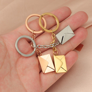Porte-clés en acier inoxydable ouvrable en forme d'enveloppe, plaqué or 18 carats, <span class=keywords><strong>pour</strong></span> femme, <span class=keywords><strong>homme</strong></span>, couple, <span class=keywords><strong>cadeau</strong></span> <span class=keywords><strong>de</strong></span> la Saint-<span class=keywords><strong>Valentin</strong></span>, bijoux fins - Product Image 2