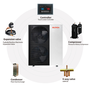 Bomba de Calor Comercial <span class=keywords><strong>R32</strong></span> de 35.5kW con Carcasa Metálica, 380V EVI DC <span class=keywords><strong>Inverter</strong></span> Trifásica, Calentador de Agua Doméstico A++, para Exteriores y Hoteles - Product Image 2