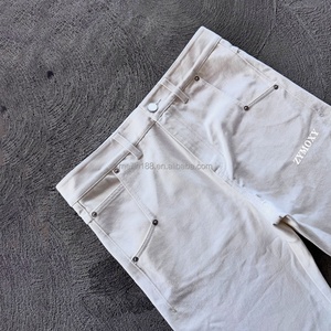 Vaqueros holgados de mezclilla selvedge blanca para hombre, diseño personalizado, corte holgado, pierna ancha de 14 pulgadas, corte bootcut sin rematar, pantalones salvaje, vaqueros streetwear - Product Image 3