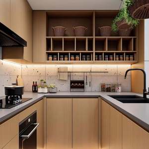 Gabinete de Cocina de Madera Maciza Hecho a Mano de Primera Calidad con Herrajes Vintage para Cocina Casera - Product Image 1