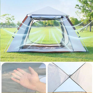 Tente <span class=keywords><strong>de</strong></span> camping blanche entièrement automatique et portable quatre saisons 2-en-1 avec auvent, une chambre, imperméable, en tissu Oxford, intégrée pour les aventures en plein air - Product Image 4