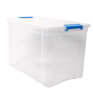 Boîte de rangement Solid Plus 59 L en plastique avec loquet bleu pour l'organisation de la maison - Product Image 1