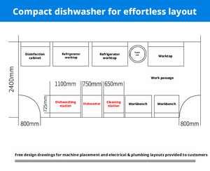 Lavastoviglie Commerciale ad Alta Capacità per <span class=keywords><strong>Ristoranti</strong></span>, Bar e Caffetterie, Lavastoviglie a Cappa per Pulizia Rapida - Product Image 4