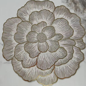 Alas Meja Makan Bulat 38cm Anti Air Ramah Lingkungan dari Plastik, Desain Bunga Kreatif Boen, untuk Restoran dan Dekorasi Rumah - Product Image 5