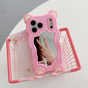 Coque de téléphone portable antichoc avec miroir de maquillage 3D motif oreilles d'ours pour <span class=keywords><strong>iPhone</strong></span> 17 16 15 <span class=keywords><strong>14</strong></span> 13 12 11 <span class=keywords><strong>Pro</strong></span> Max – Coque arrière - Product Image 4