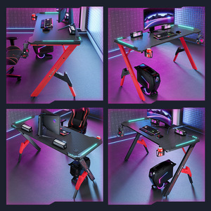 Mesa de juego superventas de alta calidad con luces LED PC Laptop <span class=keywords><strong>Computer</strong></span> Gaming <span class=keywords><strong>Desk</strong></span> - Product Image 4