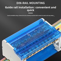 Boîtier de jonction neutre UKK série 207 en laiton, montage sur rail DIN, pour applications automobiles, connexion par vis, 21-30 contacts pour l'alimentation