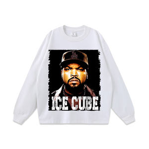 T-shirt ample unisexe à manches courtes, imprimé style rap européen et américain, effet vieilli et délavé, hip-hop - Product Image 3