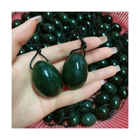 Taille M Néphrite Jade Yoni Oeuf Vagin en gros Exercice de Kegel Serrer la boule percée avec de la ficelle