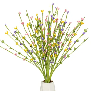 Hot Sale Realistic Artificial Spring And Summer Picks Colored Pearl Flower Branches For Home Decoration Suitable For All Seasons