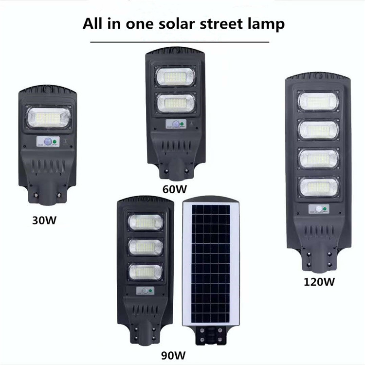 marca nuevo 30w led integrado Luz de calle de la oscuridad de IP65 todo en uno llevó la luz de calle solar sin cableado