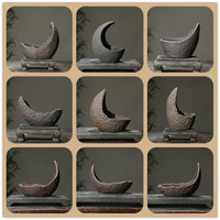 Pot en Zisha fait main en forme de lune, best-seller, récipient en céramique irrégulier style falaise pour la décoration de bonsaï