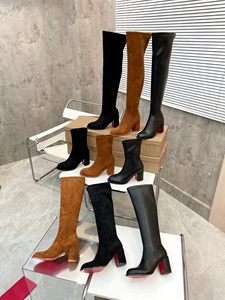 Botas de Mujer por Encima de la Rodilla para Otoño e Invierno, con Tacón Alto y Grueso, Punta Puntiaguda, Cierre de Cremallera, Diseño Sólido con Piel de Oveja - Product Image 6