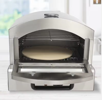 Four à pizza au gaz en acier inoxydable, machine de cuisson commerciale, machine à pain de qualité professionnelle pour la fabrication de pizzas