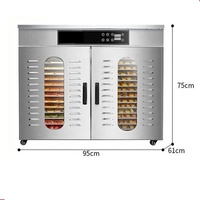 Commerciële elektrische droger, dehydrator, ontwateringsmachine voor voedsel, fruit en groenten, moringa bladeren, automatisch.