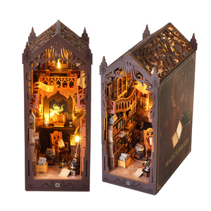 ספר diy nook להכניס ערכות בית בובות מיניאטורות בניין ערכת בית ספר הקסמים עם אורות ילדים מתנות - Product Image 1