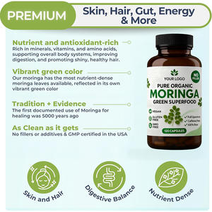 <span class=keywords><strong>Moringa</strong></span> organik hijau Superfood 500mg spektrum penuh 120 kapsul <span class=keywords><strong>Vegan</strong></span> GMP bersertifikat - Product Image 4