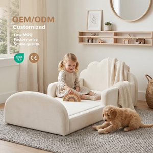 Divano Letto per Bambini con Ringhiere di Sicurezza Rimovibili OEKO-TEX, Salvaspazio, Completamente Imbottito in Spugna, per Area Giochi in Camera dei Bambini - Product Image 1