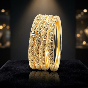 Wholesale Dye Gold Plated Fashion Bangles, Dye Gold <b>Forming</b> Bangles Set, Traditional Bangles, Brass Bangles Gold Filled Jewelry. - Product Image 4