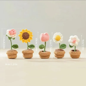 Meilleures ventes : <span class=keywords><strong>Mini</strong></span> plante <span class=keywords><strong>en</strong></span> <span class=keywords><strong>pot</strong></span> au crochet faite main, Cadeau pour professeur, Fleurs au crochet <span class=keywords><strong>tournesol</strong></span> et cactus, Cadeau Saint-Valentin - Product Image 4