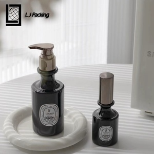 Rỗng 200ml 300ml nhựa Lotion chai đen dầu gội và điều hòa chai sang trọng bán buôn - Product Image 3
