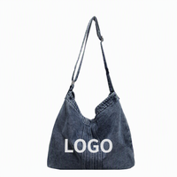 Sac fourre-tout en coton et lin grande capacité pour femme, broderie tendance avec lettres, sac à bandoulière décontracté, logo personnalisé, usine OEM