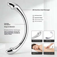Vente en gros usine : Baguette magique double tête en forme de C en acier inoxydable pour stimulation de la prostate, du point G et de l'anus, livraison prise en charge