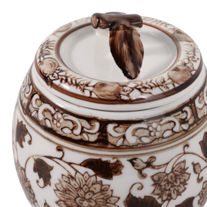 Candela profumata in ceramica con coperchio, design Chinoiserie, per decorazioni domestiche, uso interno ed esterno - Product Image 5