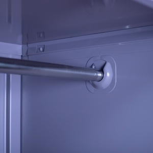 Armario Metálico Moderno con Puertas Abatibles de Panel Plano, con Cerradura, Independiente, Altura Ajustable, Mueble de Dormitorio, Armario de Almacenamiento, para Escuela - Product Image 3
