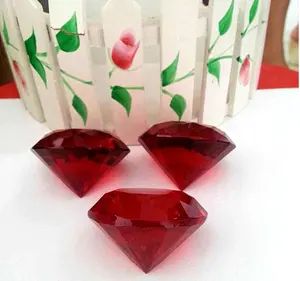 Ehre des Kristalls 80mm roter Kristallglas diamant Eleganter Kristall diamant für Hochzeits dekoration