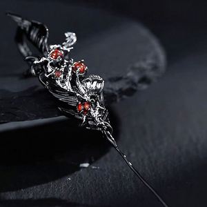 Pendientes de Oreja Estilo Vintage Oscuro con Plumas de Ángel y Demonio, Diamantes, Tipo Piercing, Gótico Punk, Joyería - Product Image 5