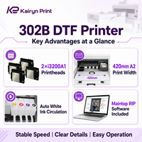 Imprimante DTF BD-302B 2 têtes I3200, largeur d'impression 420 mm, encre CMYKW blanche, tout-en-un avec secoueur de poudre pour transfert thermique sur T-shirt