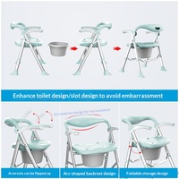Chaise de toilette pliable en alliage d'aluminium pour personnes âgées, chaise de bain, chaise de douche, toilette portable, capacité de charge 150 kg