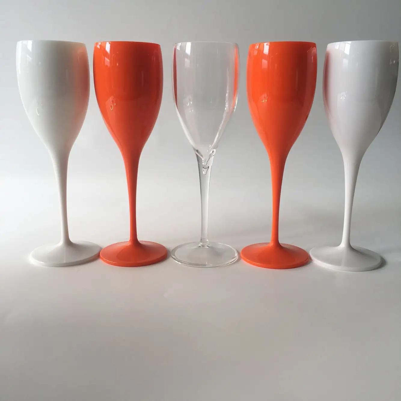 Factory Sale Custom Ice Imperial Weiß Acryl Becher Champagner Flöten Glas