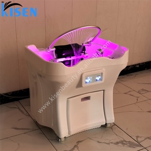 Équipement de salon de beauté professionnel Kisen, bac à shampooing portable pour spa capillaire mobile avec 2 réservoirs - Product Image 5