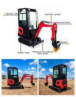 Prix Super Réduits Mini-Excavatrice sur Chenilles 2,5 Tonnes, Excavatrices avec Moteur Kubota, Trancheuse, Excavatrice 8 Tonnes pour Jardin