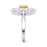 Anillos de Moda en Latón con Cristales de Circonita Cúbica en Forma de Corazón Morado, Elegantes Anillos de Boda en Color Plata para Mujer