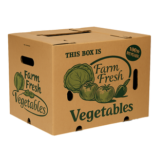 Vegetables <b>Container</b> Kraft Corrugated Board Rigid Boxes Custom Logo Design Recycled Material Shock-resistant High Load Capacity - Product Image 1