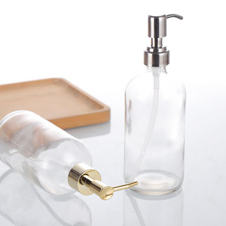 16ounce Thick Clear Glass Pint Jar Soap Dispenser with Matte Black Stainless Steel Pump