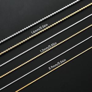 Collar de Acero Inoxidable en Forma de S Delgado, Ancho 0.9/1.2/1.6MM, Chapado en Oro y Plata, Cadena de Eslabones Brillantes para Colgantes, Joyería y Regalos - Product Image 2