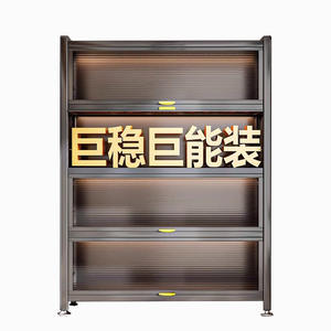 Armoire de rangement en acier multi-niveaux anti-poussière pour salon, balcon, chambre à coucher, en acier au carbone épaissi - Product Image 5