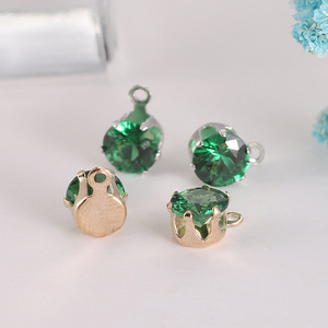 Colgante de circonita sintética solitaria con engaste de garra de 8 mm, accesorios para hacer joyas DIY, uso diario unisex, origen Yiwu - Product Image 3