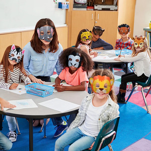Set di 16 Maschere di Animali a Tema Safari per Decorazioni Festa Bambini, Leone, Tigre e Altri, Accessori per Foto Booth per Giochi dell'Asilo - Product Image 1