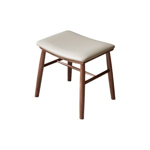 Tabouret de dressing en bois massif avec siège rembourré pour chambre à coucher, usage domestique - Product Image 3