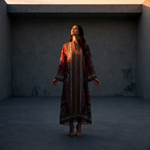 Abaya en tissu polyester imprimé de haute qualité, élégante et personnalisée, pour femmes musulmanes, robe pour occasions spéciales - Product Image 4