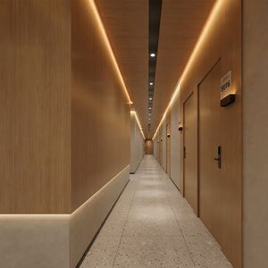 Pannello Parete Corridoio Hotel 5 Stelle Impiallacciatura <span class=keywords><strong>Legno</strong></span> Pannello Decorativo Installazione Facile - Product Image 1