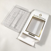 Boîte cadeau haut de gamme écologique réutilisable avec fenêtre en PVC et doublure en éponge, emballage autoportant pour crème contour des yeux et soins de la peau